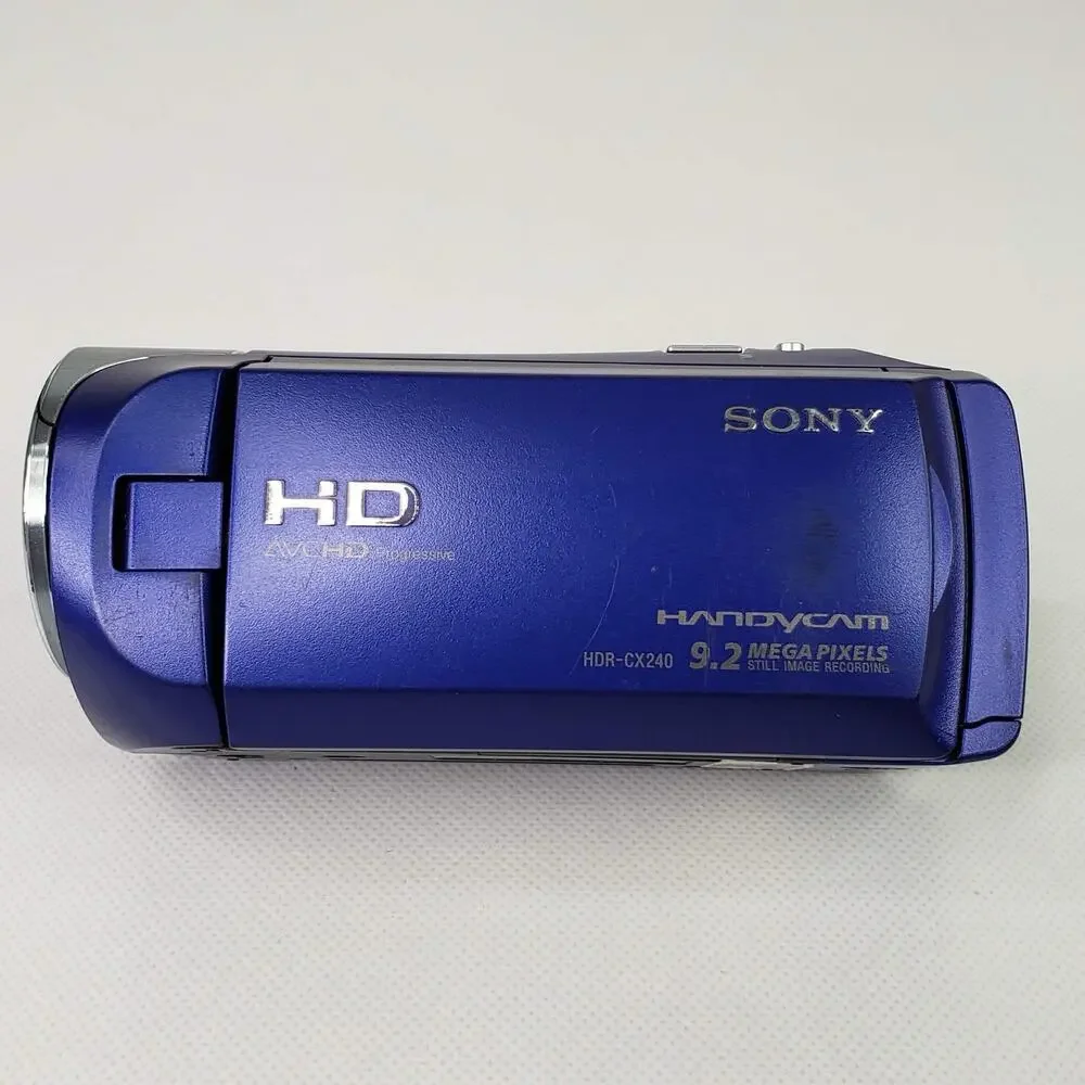 Sony Handycam HDR-CX240 1080p HD Camcorder Blue w/ 2 Batteries And SD Cards